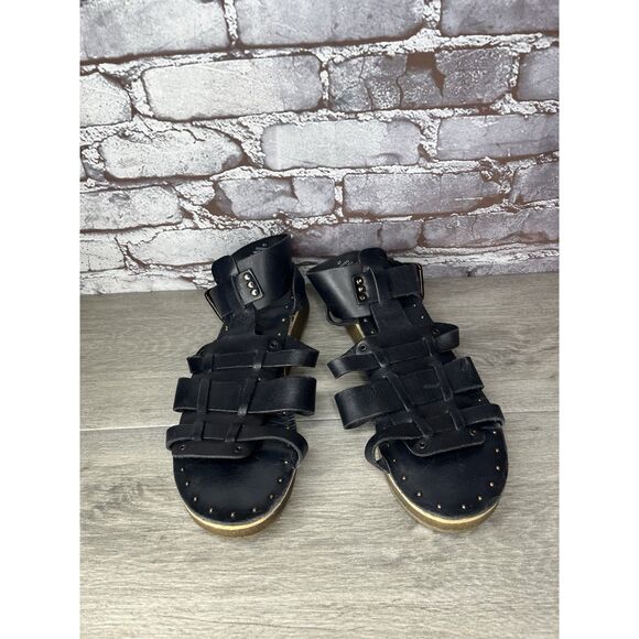 Free People Marianne Black Leather Platform Gladiator Strappy Sandals Women 41EU - Picture 4 of 16